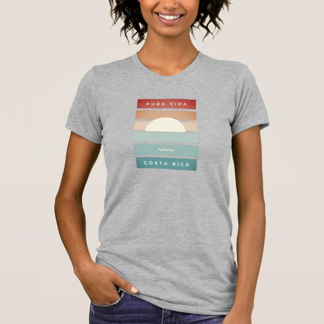 Camiseta Costa Rica Pura Vida Colorful Sunset Beach (Anverso)