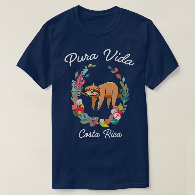 Camiseta Costa Rica Pura Vida Sloth (Diseño del anverso)