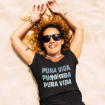 Camiseta Costa Rica Pura Vida Vibes Souvenir<br><div class="desc">Costa Rica souvenir t-shirt in a blue text "Pura vida vibes" design.</div>