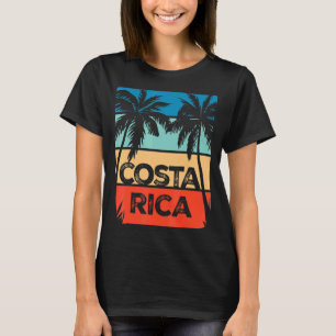 Camiseta Costa Rica Recorrido de vacaciones Retro Sun