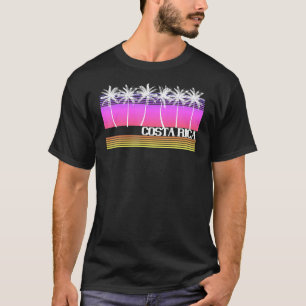 Camiseta Costa Rica Retro Style Beach Island Vintage Sunset