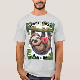 Camiseta Costa Rica Sloth holding flower T-shirt