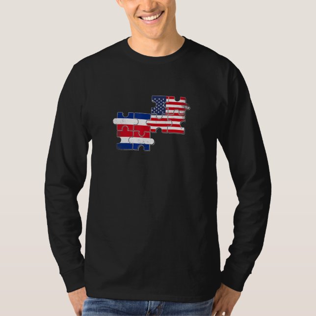 Camiseta Costa Rica USA Costa Rican American Flag (Anverso)