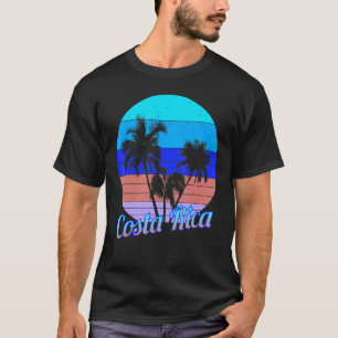 Camiseta Costa Rica: Vacaciones de palmeras tropicales retr