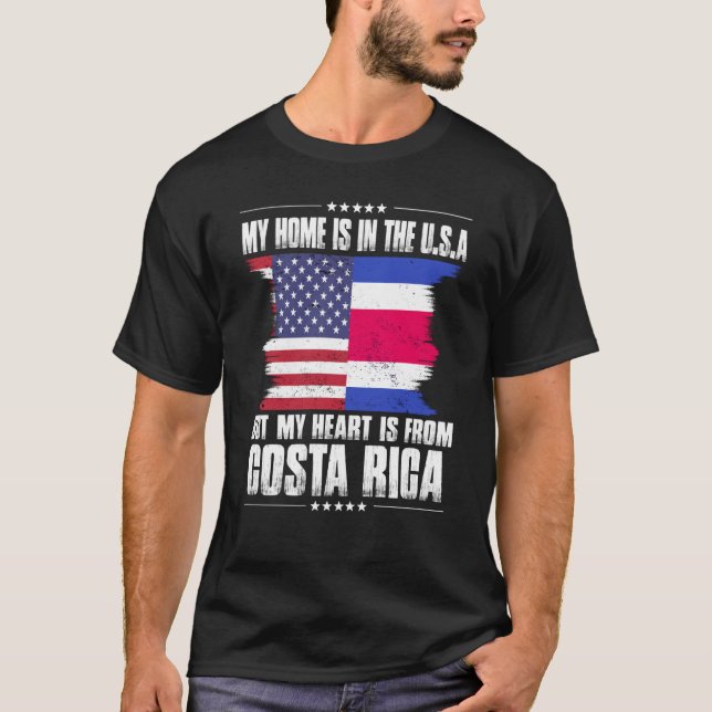 Camiseta Costa Rican American Patriot Grown Proud Home Hear (Anverso)