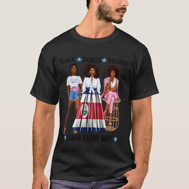 Camiseta Costa Rican Wife Black Latina From Costa Rica Afro (Anverso)