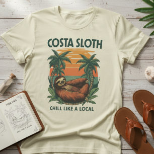 Camiseta Costa Sloth — Sloth Viajes Vintage, Vacaciones Ret