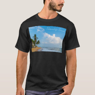 Camiseta Costa tropical de playa y palmeras Vista al océano