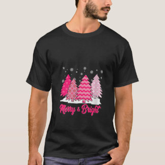 Camiseta Costazo De Árbol De Navidad Rosa Y Feliz Para Las 