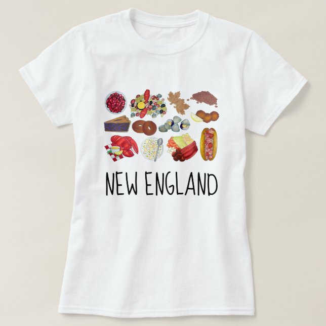 Camiseta Costero New England Foods Northeast America Estado (Diseño del anverso)