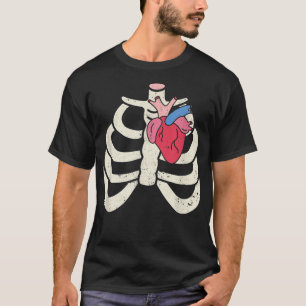 Camiseta Costilla de Skeleton Corazón asusta Halloween Funn