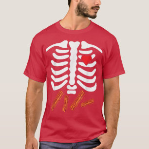Camiseta Costillas de esqueleto Belly de comida basura Baco