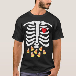 Camiseta Costillas de esqueleto Belly de comida basura Cand
