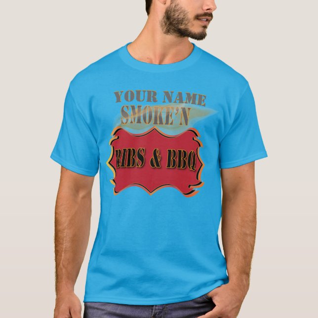Camiseta costillas de humo y barbacoa (Anverso)