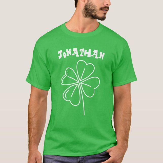 Camiseta Costum Name afortunado Shamrock St. Patrick's Day (Anverso)