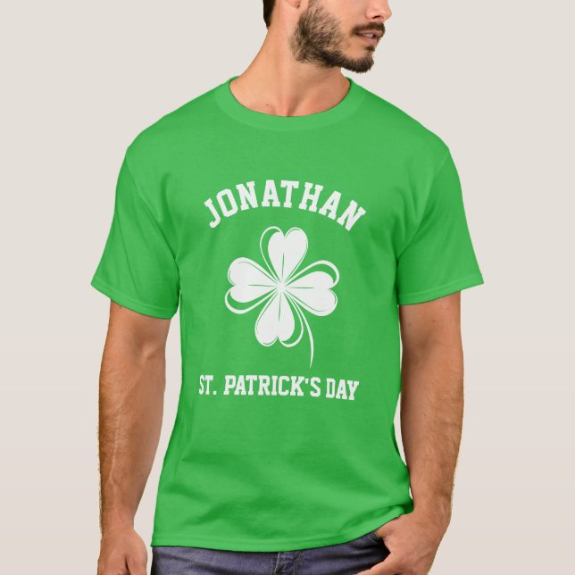Camiseta Costum Name afortunado Shamrock St. Patrick's Day (Anverso)
