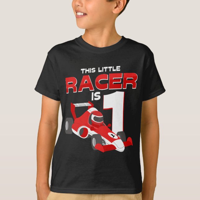 Camiseta Costuma de cumpleaños de Race Car Este Racer es (Anverso)