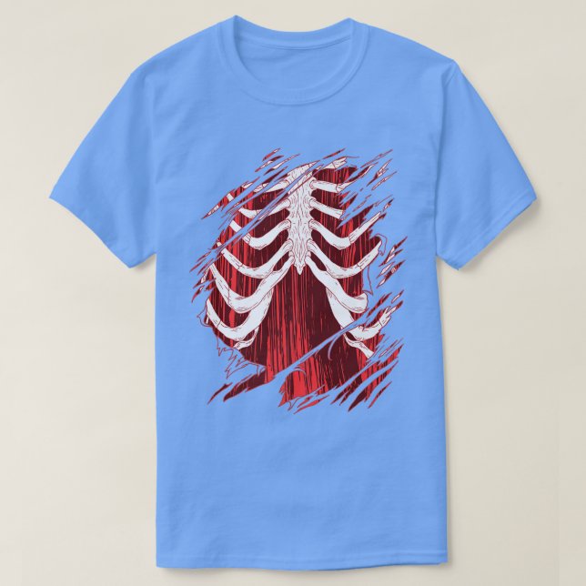 Camiseta Costuma de jaula de la costilla de Halloween  (Diseño del anverso)