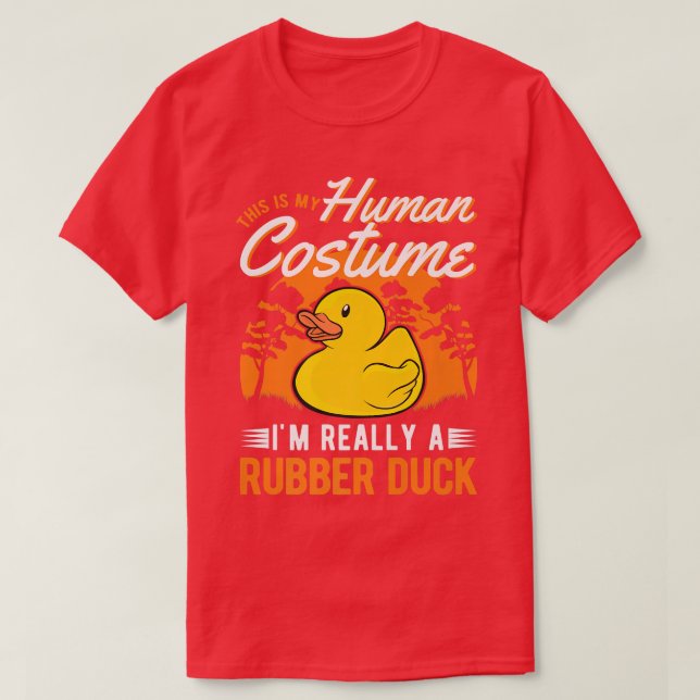 Camiseta Costuma humana del pato de caucho Halloween Pr (Diseño del anverso)