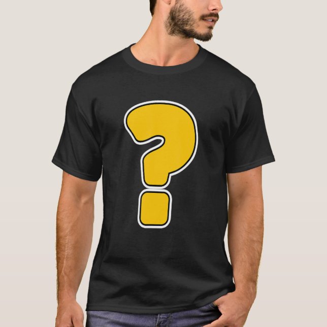 Camiseta Costumbre de eslóganes de signo de interrogación (Anverso)
