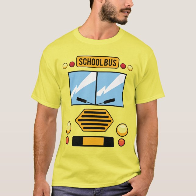 Camiseta Costume de vehículo de disfraz de autobús escolar  (Anverso)