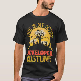 Camiseta Costume Halloween, programador gracioso y asustado