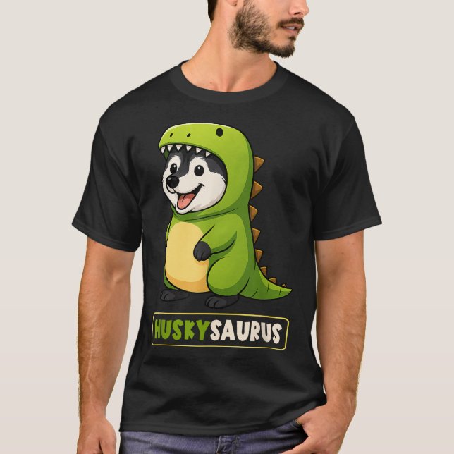 Camiseta Costume Husky Dinosaurio Trex Huskysaurus Animal L (Anverso)