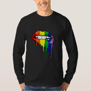 Camiseta Costume Lgbt Lips Colors Funny