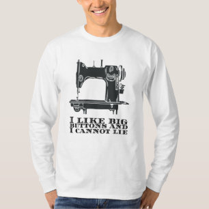 Camiseta Costura - Me gustan los botones grandes y no puedo
