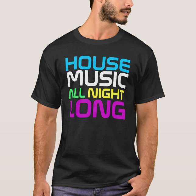 Camiseta Costuras de Interknit - música de la casa durante (Anverso)