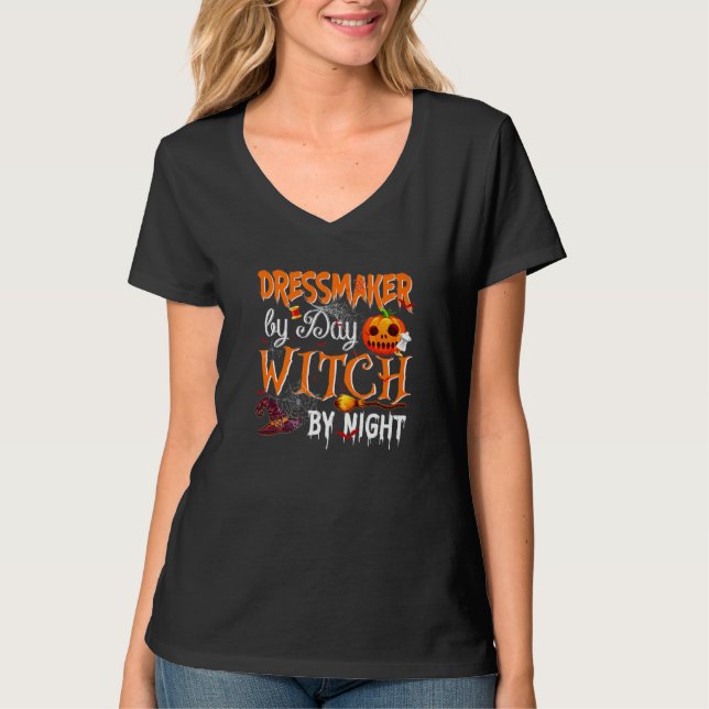 Camiseta Costurera De Día Bruja De Noche (Anverso)