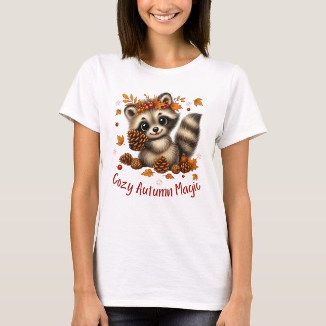 Camiseta Cosy Autumn Magic Racoon (Anverso)