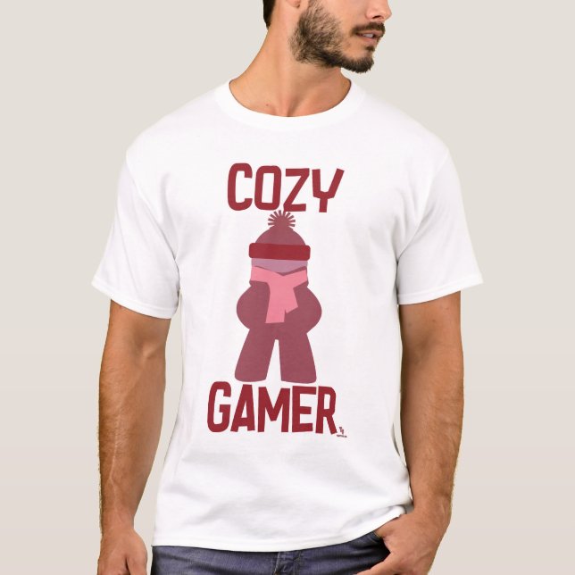 Camiseta Cosy Gamer Fun Boardgame Meeple Slogan (Anverso)