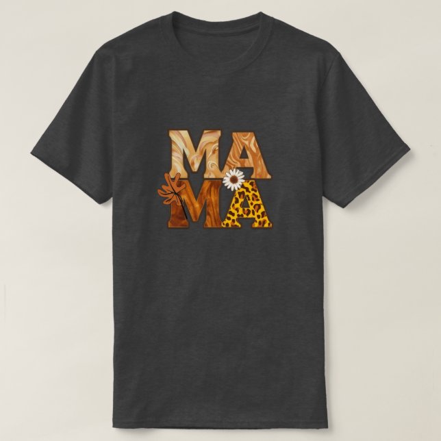 Camiseta Cosy Mama Leopard Daisy Fall Vibe (Diseño del anverso)