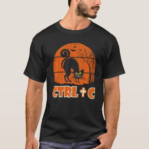 Camiseta Cota de gato de Halloween Ctrl+c Halloween genial