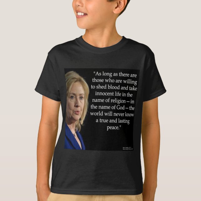 Camiseta Cota de Hillary Clinton sobre religión (Anverso)