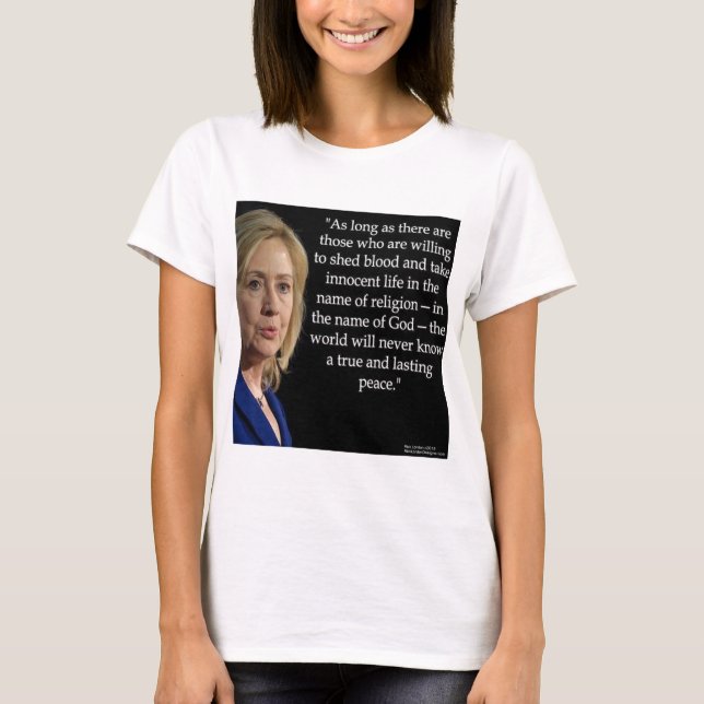 Camiseta Cota de Hillary Clinton sobre religión (Anverso)