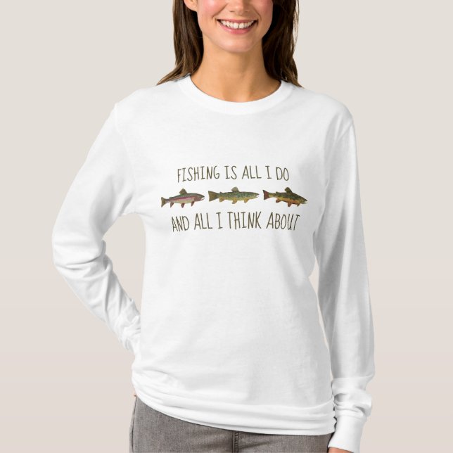 Camiseta Cota de pesca de trucha marrón arcoíris (Anverso)