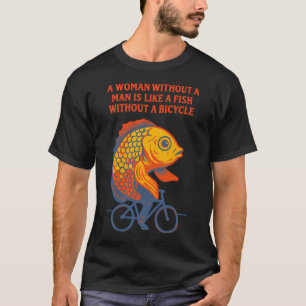 Camiseta Cota feminista Pez en bicicleta — Surrealismo re