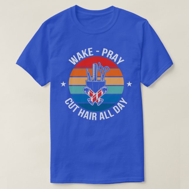 Camiseta Cotización de barbería Wate Pray Cut Hair Todo El  (Diseño del anverso)