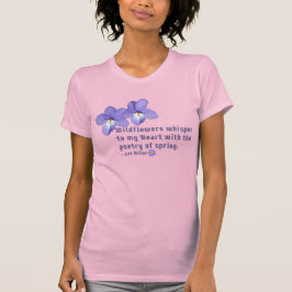 Camiseta Cotización de flores silvestres con violeta de pie