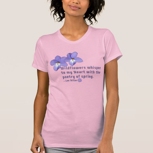 Camiseta Cotización de flores silvestres con violeta de pie (Anverso)