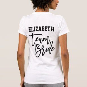 Camiseta Cotización de novia Black Simple Bridesmaid Monogr