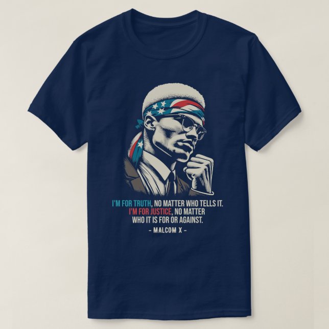 Camiseta Cotizaciones de Malcom X (Diseño del anverso)