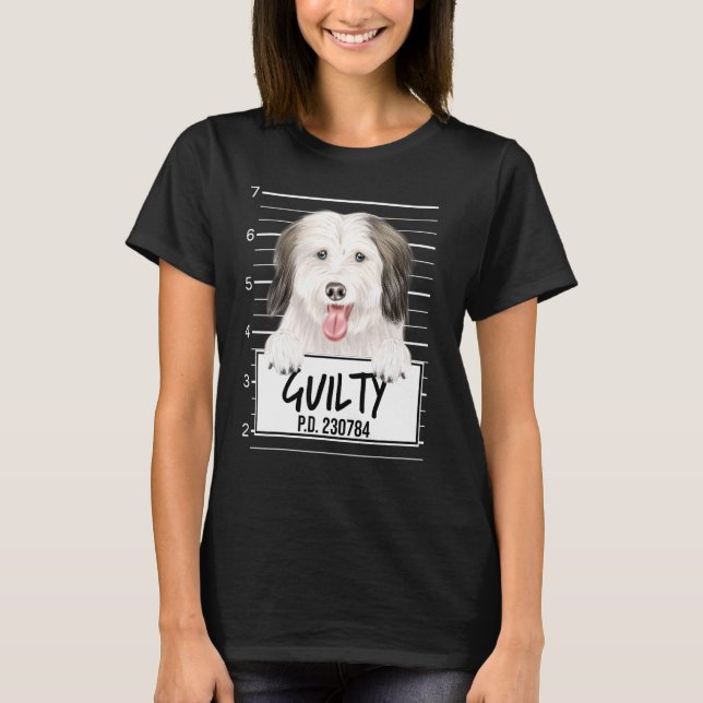 Camiseta Coton De Tulear Mugshot Guilty Dog (Anverso)