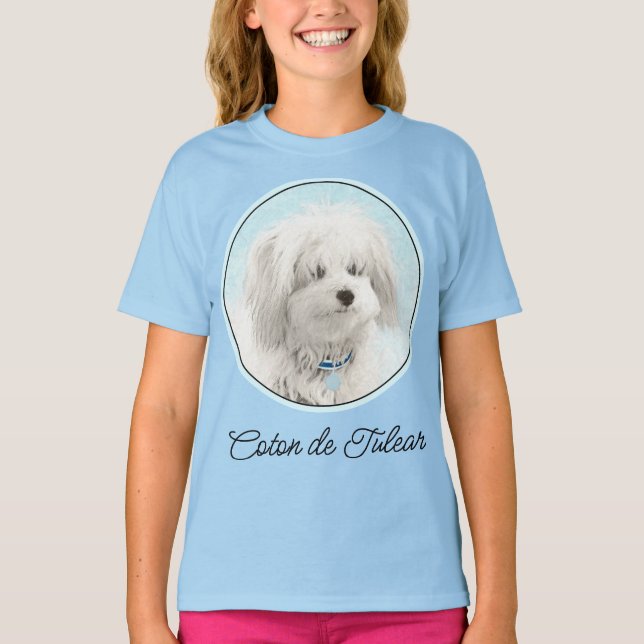 Camiseta Coton de Tulear Painting - Cute Original Dog Art T (Anverso)