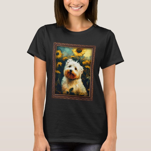 Camiseta Coton De Tulear Painting Sunflower Flower Mom Wome (Anverso)