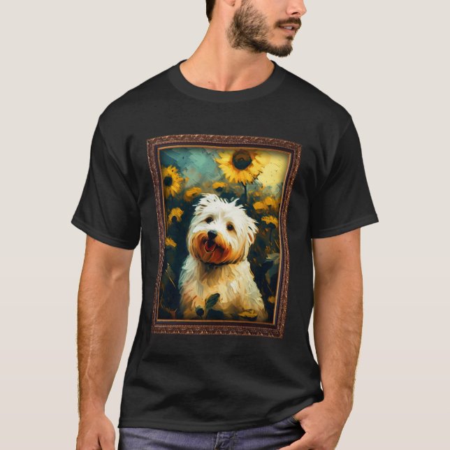 Camiseta Coton De Tulear Painting Sunflower Flower Mom Wome (Anverso)