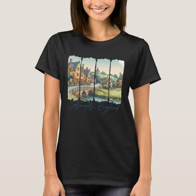 Camiseta Cotswolds England Traveling Brushstroke Cotswolds  (Anverso)