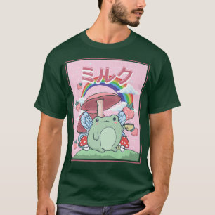 Camiseta Cottagecore Aesthetic Kawaii Fairy Frog Tea Mushro
